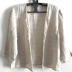 Talbots 100% Linen Cardigan Petite 10